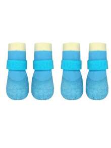 Pet Shoes & Boots - A Set Of Four Straps In Random Colors (blue, Pink). - View 23