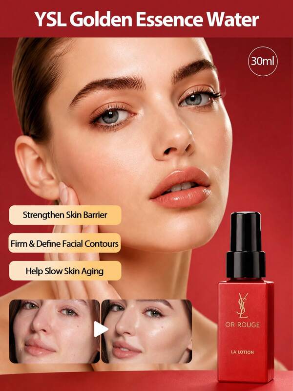 Saint Laurent Yves Saint-Laurent Pure Shots Stability Reboot Hydrating Serum 30ml Ukuran Travel Tunggal, Essence Wajah yang Memperbaiki & Melembapkan, Tekstur Menyegarkan & Ringan