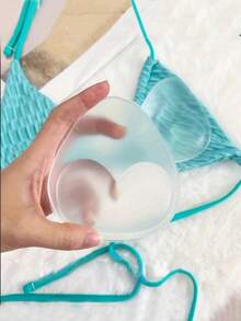2/4pcs Invisible Silicone Bra Pads - Swimsuit Support Pads And Push Up Pads, Soft, Washable, Reusable, Seamless Shaping Effect, Suitable For Bikini, Wedding Dress, Pool/Beach Activities And Parties, Swimwear Accessories, Beach Essentials, Pool Float - Multicolor - View 4