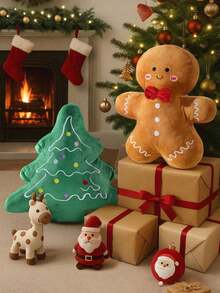 Gingerbread Man Christmas Pillow, Christmas Tree Christmas Pillow, Christmas Shaped Plush Pillow, Perfect For Decorating Your Home Sofa Or Bed, Suitable For Daily Use, Parties And Christmas, For Decorative Use Only, For Adults Only - Gingerbread Man - View 7