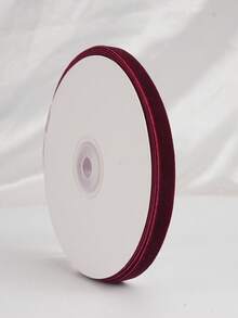 2/5/10/25 Yards Burgundy Velvet Ribbon Christmas Tree, Multiple Sizes 1 Inch | Velvet Christmas Ribbon For Gift Wrapping, Bows, Wreaths, Holiday Crafts (2/5 Yards No Spool, 10/25 Yards With Spool For Easy Storage) - Flocked Ribbon - View 12