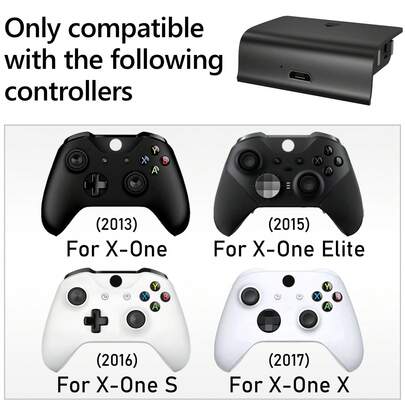 Rechargeable Battery Pack For Xb Ox One Controller, 600mAh, With USB Charging Port, Compatible With Xb Ox One S/X/Elite
