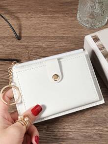 2/1pc (Without Zipper Pull) Fashionable Foldable Zipper Short Women's Mini Wallet, Multi-Card Slots, Letter Print Design - Multicolor - View 4