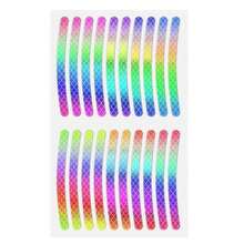 20pcs Bicycle Reflective Stickers Mountain Bike Reflective Wheel Rim Strip Stickers, Suitable For Motorcycle Wheels, Cars, Bicycles, Bicycle Reflective Stickers, Decorative Stripes, Universal Wheel Rim Reflective Stickers - Rainbow Color - Multicolor - View 9
