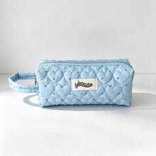 Unique Heart Polka Dot Handheld Pencil Case, Portable Minimalist Stationery Bag With Large Capacity Design, Suitable For Students To Store Various Learning Supplies And Small Items, Easy To Organize And Maintain For Daily Use And Office Desk Clutter - A - View 15