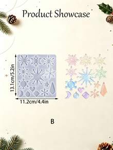 Christmas Silicone Snowflake Mold, Christmas Molds With Hole, Resin Molds, DIY Soft Pottery Clay Drop Glue Decorative Mold, Hand Decorative Art Tools - Snowflake Pendant Mold - View 10