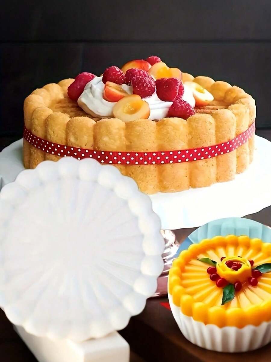 Extra Large Single 100-Fold Round Silicone Cake Mold, Creative 3D French Lace Mousse Cake Pudding Jelly Home DIY Baking Mold, Heat Resistant Easy To Clean Home Cake Making, Party Birthday Cake, Dessert DIY, Mousse Pudding Making Suitable For Mousse Cake French Dessert Mold, Baking Silicone Mold, Cake Baking Pan