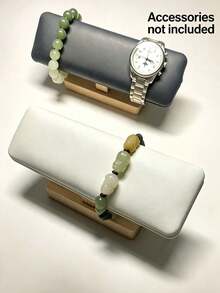 1PC/2PCS Wooden Single Layer Bracelet Storage Rack Headband Necklace Watch Bracelet Display Stand Jewelry Headscarf Display Prop Accessory Decoration Rack - Log Flat Single Layer Bracelet Stand - View 14
