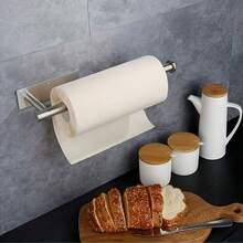 [Space-Saving]Stainless Steel Paper Towel Holder, Perfect For Bathroom And Kitchen Storage, Easy Installation, Suitable For Home And Commercial Use, Self-Adhesive/Drill-In, Suitable For Kitchen, Bathroom, RV And Closet Systems, Towel Storage Cabinet, RV Storage - Multicolor - View 9