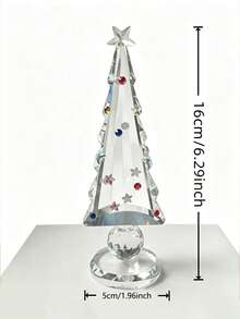 16cm High 5cm Base Crystal Christmas Tree Decoration Gift Set, Includes Gift Bag, Shiny Glass Christmas Tree Desktop Ornament, Decorated With Colorful Rhinestone Stars, Home Desktop Display Window Christmas Atmosphere Decoration, Holiday New Year Gift - Multiple Styles - View 8
