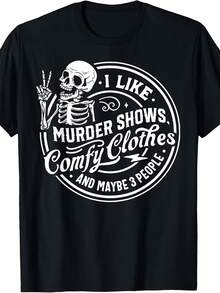 I Like  Shows Comfy Clothes And Maybe 3 People Skull T-Shirt - 款式 - 查看 1