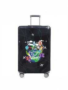 1PC Luggage Elastic Protective Cover Travel Cover Trolley Cover Polyester Material Unisex Travel Accessories Outdoor Vacation Essential, Luggage Cover - Multicolor - View 48