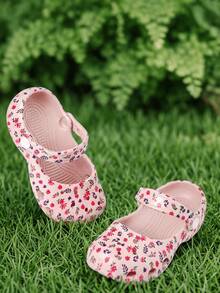 HAHABOBO Girls Pink Floral EVA Mary Jane Clogs, Lightweight Breathable Slip-On Summer Sandals, Casual Fresh - Pink - View 3