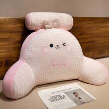 Cute Animal Reading Pillow, Cooling Ice‑Bean Surface Backrest Cushion, Soft Waist Support Pillow For Bed Sofa, Headrest Back Pillow For Reading Watching TV - 70cm55cm - View 3