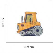 Cartoon Yellow Construction Vehicle Pattern Iron-On Embroidery Patch - Fun Design - Easy To Sew Or Iron, Durable Fabric Badge, Suitable For Personalized Jackets, Bags, Etc. - Ironing Style - View 4