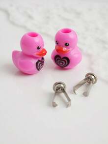 Sweatshirt Pendant Accessory, Suitable For Sweatshirt, Sweatpants And Dress Rope Head Pendant, Cartoon DIY Cute Duck Design Sweatshirt Decoration, Shoelace Charm, Hoodie Drawstring Pendant Rope Head Buckle, Sports Shirt Drawstring Charm, Special Holiday Gift - A - View 14