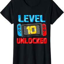 Level 10 Unlocked Legendary Gamer Birthday Fun Ladies' Crewneck T-Shirt - 款式 - 查看 1