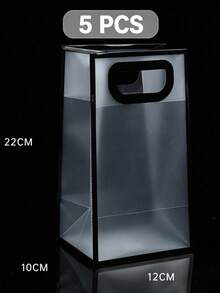 White Pink Black Souvenir Transparent Frosted Gift Tote Bag 1pc/5pcs/10pcs - Size - View 9