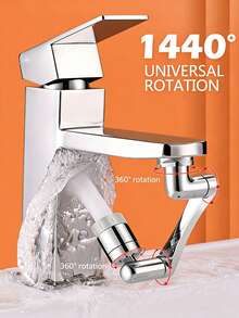 1440° Rotating Faucet Extension Nozzle, Water-Saving Kitchen Sink Extender, Robot Arm Design, Easy Installation, Compatible With Various Faucets, Perfect For Bathroom Washbasin, Kitchen Sink, Home Bathroom And Outdoor RV Sink, Practical Tool For Convenient Washing, Essential Modern Home Accessory, Upgrade Your Faucet, Ideal Choice For Holiday Gifts And Home Renovation - Multicolor - View 3