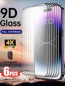 Yezodawee 6片裝 全螢幕 HD 9H 鋼化玻璃螢幕保護貼，相容 16E/16/16 Plus/16 Pro/16 Pro Max、15/15 Plus/15 Pro/15 Pro Max、14/14 Plus/14 Pro/14 Pro Max、3/13 Mini/13 Pro/13 Pro Max 系列 - 6pcs - 查看 29
