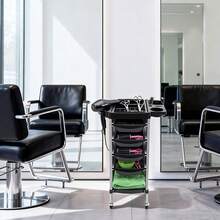 SENDERPICK Hairdressing Trolley 5-Tier Salon Trolley Salon Trolley - White - View 1