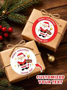 1/30/90/160pcs Customizable Round Stickers, Multi-Size Multi-Pattern Christmas Stickers, Waterproof And Oil-Proof, Suitable For Christmas Table Decoration, Christmas Tree Decoration, Envelopes, Gift Boxes Decoration, Customizable Christmas Elements, Suitable For Friends, Colleagues, Family, Boyfriend, Girlfriend, Suitable For Parties, Christmas, Anniversaries And Other Occasions - Multicolor - View 1