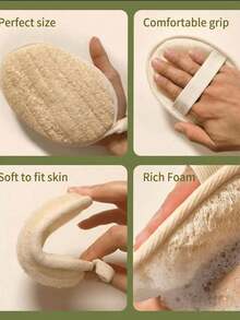 Natural Loofah Bath Brush/Kitchen Cleaning Sponge, Unisex Reusable, No Chemical Additives, Back Scrubbing, SPA Beauty Daily Bathing Care (Please Soak In Water For 2 Minutes After Receiving To Allow It To Expand And Soften) - Multicolor - View 9