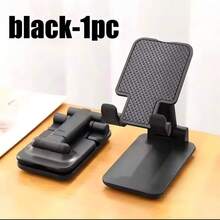 1pc Adjustable Foldable Desktop Phone Stand, Portable Multi-Functional Slouchy Phone Holder, Suitable For Live Streaming, Online Classes And Video Watching, Universal Height And Angle Adjustable Smartphone Stand - A - View 2