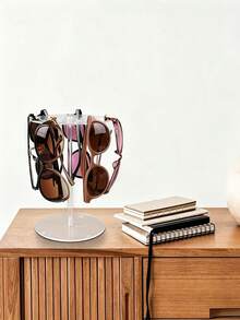 Vigour Summer Transparent Acrylic Eyewear Display Stand, Transparent Rotating Eyewear Storage Rack, High-Quality 360° Rotating Round Lift Rack, Desktop Fashion Glasses Display Stand, Desktop Eyewear Storage Organizer, Multi-Purpose Hanging Storage Organizer, Birthday Gift, Teacher's Day Gift, For Friends And Family - Multicolor - View 4