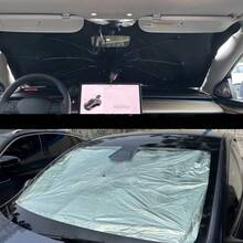Premium Silver Car Sunshade. Front Windshield Sunshade, Blocks Heat And UV Rays, Retractable Design For Easy Storage. Suitable For All Car Models. Ideal For Summer And Hot Weather. Perfect Gift For Car Owners - A - View 3