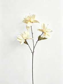 1件皇家藍3頭人造百合花，居家客廳裝飾，餐桌裝飾，婚禮裝飾 - 寶藍色 - 查看 9