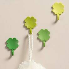 4pcs Self-Adhesive Clover Hooks, No-Drill Wall-Mounted Storage, Strong Adhesive Weight-Bearing Stable No-Fall, Kitchen Bathroom Entryway Bedroom Hanging Towels Keys Bags, No Wall Damage, Essential For Renters - View 12