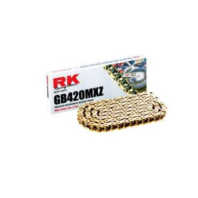 GB420MXZ-118 420 Series Gold 118 Link Heavy Duty MX/SX Racing Non O-Ring Chain With Connecting Link