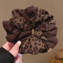 Vintage French Patchwork Leopard Print Scrunchie For Women 2026 New Style Bun Hair Tie Elegant Hair Accessory - Multicolor - View 5
