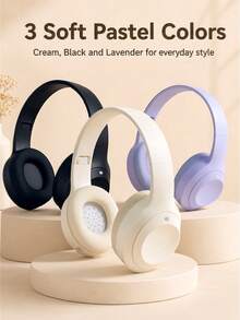 GENAI Wireless Headphones With Microphone, HiFi Stereo Sound, Foldable & Lightweight, Volume Control, 3.5mm Stereo Cable, Deep Bass, Suitable For Home, Office, Phones, Computers - Multicolor - View 9