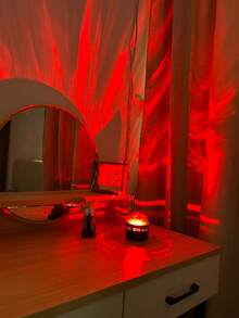 1pc 7-Color LED Northern Lights Projector Lamp - USB Atmosphere Light, With Remote Control, 7 Colors, Dreamlike Ambiance Light, Creates Cozy Bedroom Atmosphere, For Room Decor, Home Theater, Gift Decoration, Magic Projection Lamp Gift, Holiday Party - Multicolor - View 4