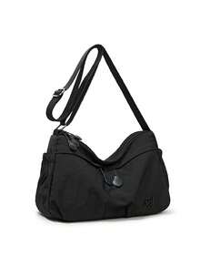 1pc Solid Color Fashion Minimalist Nylon Fabric Zipper Closure Lightweight Versatile Daily Mini Crossbody Shoulder Bag For Men, Suitable For Daily Commute, Shopping, Cycling - Multicolor - View 15