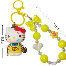 1pc Cartoon Flower Beaded Sanrio Keychain Doll Pendant Hello Kitty Phone Chain Bag Charm Kuromi Beaded Chain - Multicolor - View 12