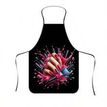 Stylish Graphic Nail Technician Apron Waterproof Anti‑Dirt Salon Work Apron Adjustable Neck Strap Nail Artist Apron - Multiple Styles - View 7