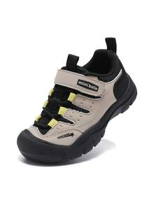 mini bala Toddler Outdoor Hiking Shoes 2026 New, Leather & Mesh Splicing Anti-Collision Toe Hook & Loop Lace-Up Non-Slip Functional Kids Shoes - Khaki - View 1
