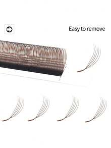XIUSUZAKI 12Rows Brown Lashes U 5D Shaped Fluffy False Eyelashes Colorful Blooming Lash Clusters Premade Fans Eyelash Extension Natural Look Eyelash Makeup Tools Suitable For Cosplay, Anime And Fairy Makeup Professional Supplies For Lash Techs - View 12