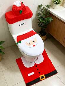 1 Set Christmas Snowman Toilet Stickers - Christmas Snowman Toilet Decor Self-Adhesive Wall Decals; Cute PVC Bathroom Stickers, Easy To Apply As Wall Decoration; Perfect For Holiday Home Decor; New Year Bedroom And Bathroom Decoration Stickers - Multiple Styles - View 11