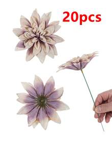 5/12/20 pièces Dahlias artificiels avec tiges, fleurs en soie fausses, plantes pour la maison, la chambre, centres de table de printemps, centres de table de jardin extérieur, fêtes, bracelets de mariée, Saint-Valentin, Fête des Mères, DIY, bouquet de mariage, guirlande, boule de fleurs murale, accessoires d'arche, décoration - marron clair - Voir 7