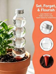 New Large Capacity Automatic Watering Device, Transparent Self-Absorbing Water Ball With Clay Tip, Slow-Release Drip Irrigation Plug For Potted Plants, Home Gardening Hands-Free Watering Tool, 2027 New Year Gift, Party Favor - New Model - View 5