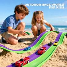 Cool DIY Assembly Track Aluminum Alloy Racing Car Gravity Inertia Sliding Toy For Boys - Multicolor - View 4