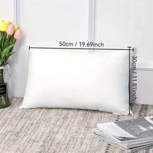 1pc Large Size Pillow - Side Sleeper Breathable Pillow - Soft Long Bed Pillow For Adults, 40 X 80 Cm / 15.7*31.5 Inches, Practical Holiday Gift - White - View 10