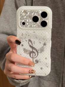 Casing Ponsel Motif Polkadot Putih Biru Merah Muda dengan Sayap Melodi dan Sayap, Kompatibel dengan iPhone 17 Pro Max, 16, 15. Apple 17 Pro - Putih - View 1