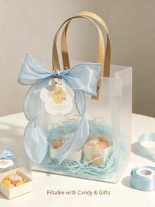 1/5/10 buah Tas Kado PVC Aneka Warna yang Dapat Digunakan Kembali, Termasuk Pita, Tali Rafia, dan Kartu Ucapan, Cocok untuk Pernikahan, Ulang Tahun, Baptisan, Pesta, Sempurna untuk Pernikahan/Pesta Lajang/Hari Ibu/Pemberian Kado - A - View 4