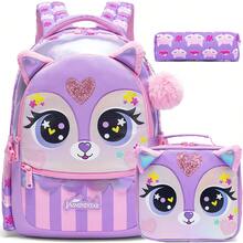 3pcs/Set Kids Animal Pattern Girls Backpack, Suitable For Elementary And Kindergarten Girls, Includes Crossbody Bag And Pencil Case, For School Use - 137 Girls' Backpack - View 13
