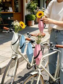 1pc Decorative Bicycle Vase, Decorative Ornament. Made Of Durable Plastic, Suitable For Home, Office And Living Room Decoration, Also Perfect For Wedding And Tabletop Decoration. - Multicolor - View 2